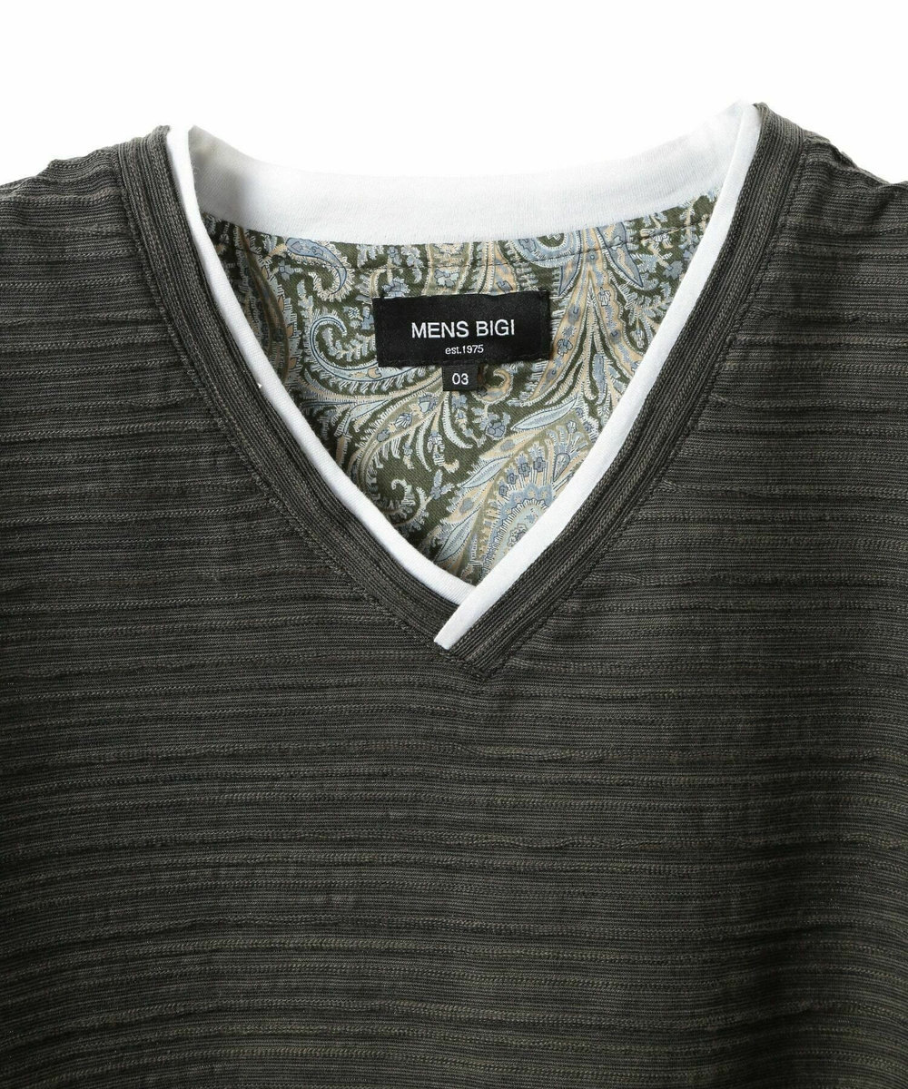 MEN'S BIGI スラブタック天竺素材Tシャツ＜吸水速乾＞ グリーン