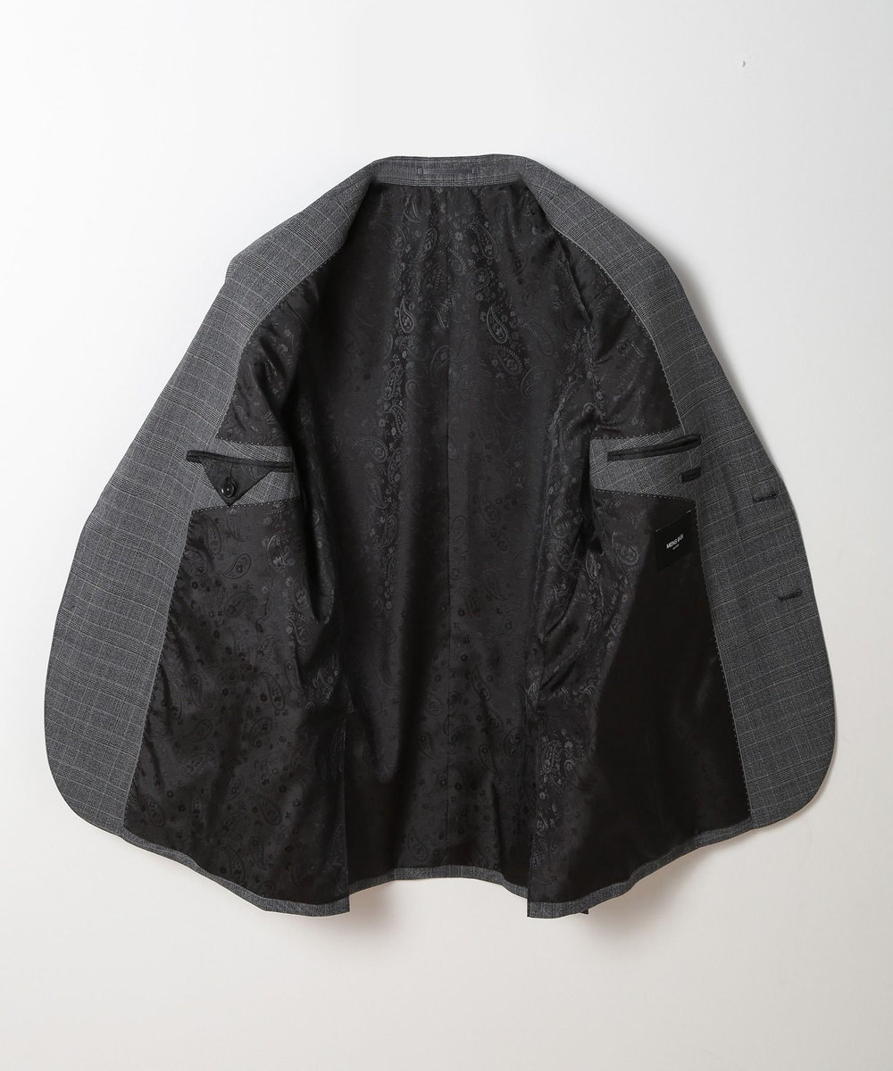 MEN'S BIGI ウールメランジグレンチェックスーツ＜セットアップ＞ グレー