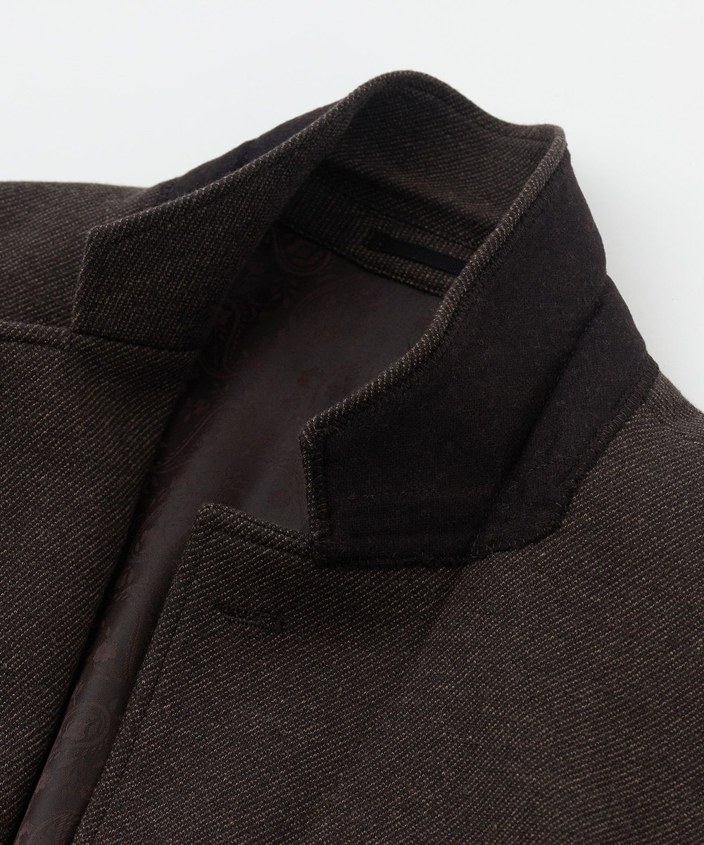 MEN'S BIGI ウール混ツイルジャージジャケット ブラウン