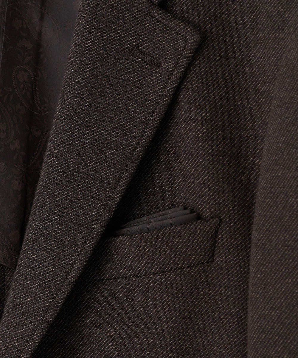 MEN'S BIGI ウール混ツイルジャージジャケット ブラウン