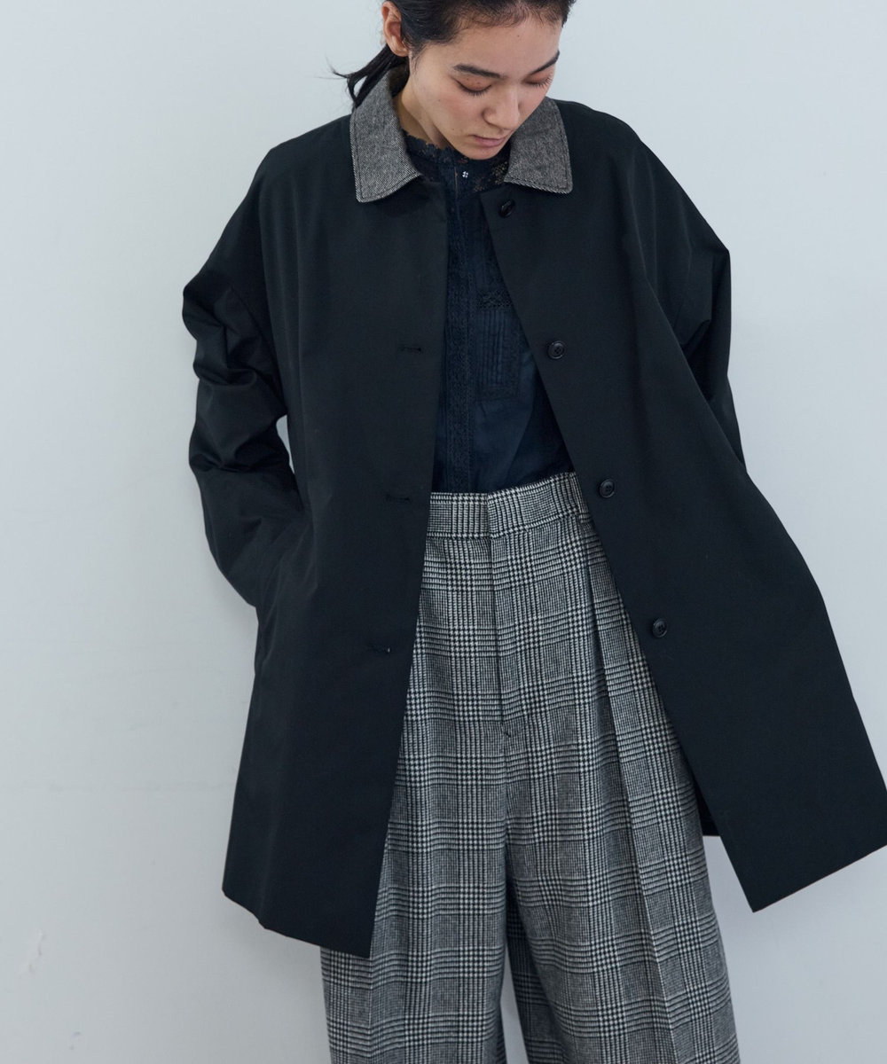 ADIEU TRISTESSE ステンカラーコート ブラック