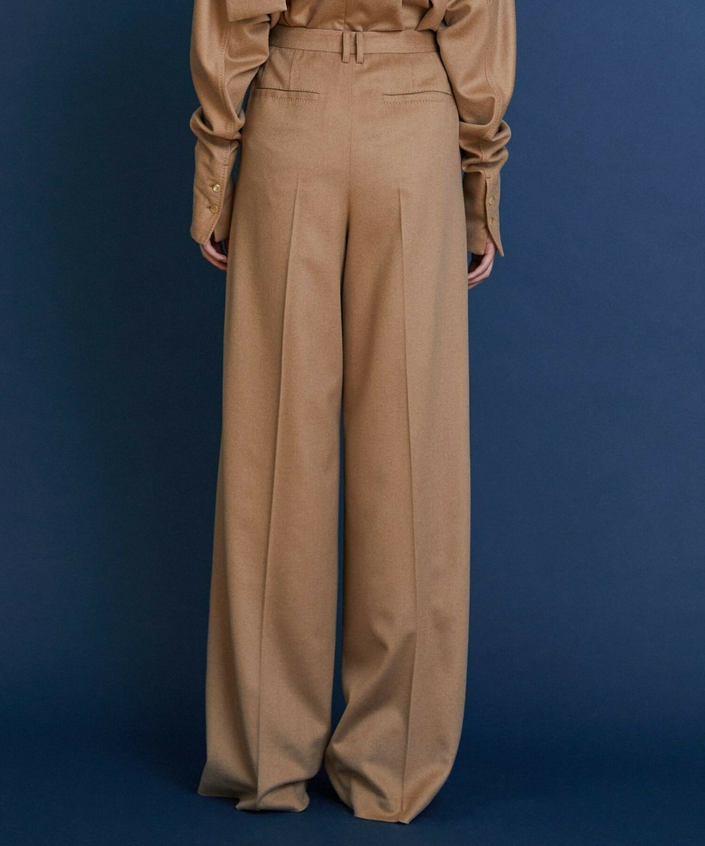 L'EQUIPE COUTURIER ピュアキャメルワイドパンツ キャメル