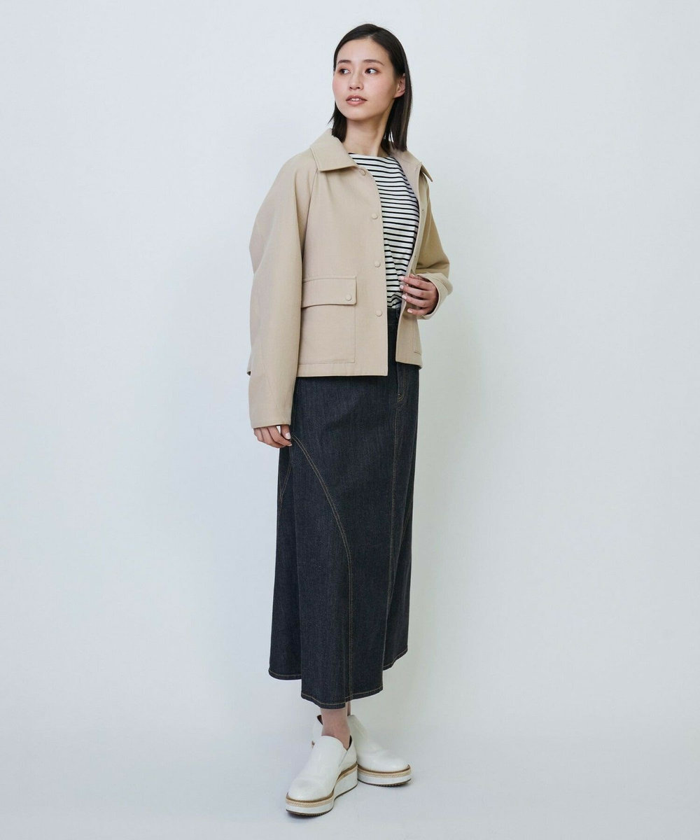 L'EQUIPE 7ozデニムストレッチスカート ブラック