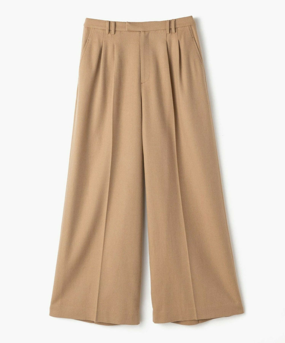 L'EQUIPE COUTURIER ピュアキャメルワイドパンツ キャメル