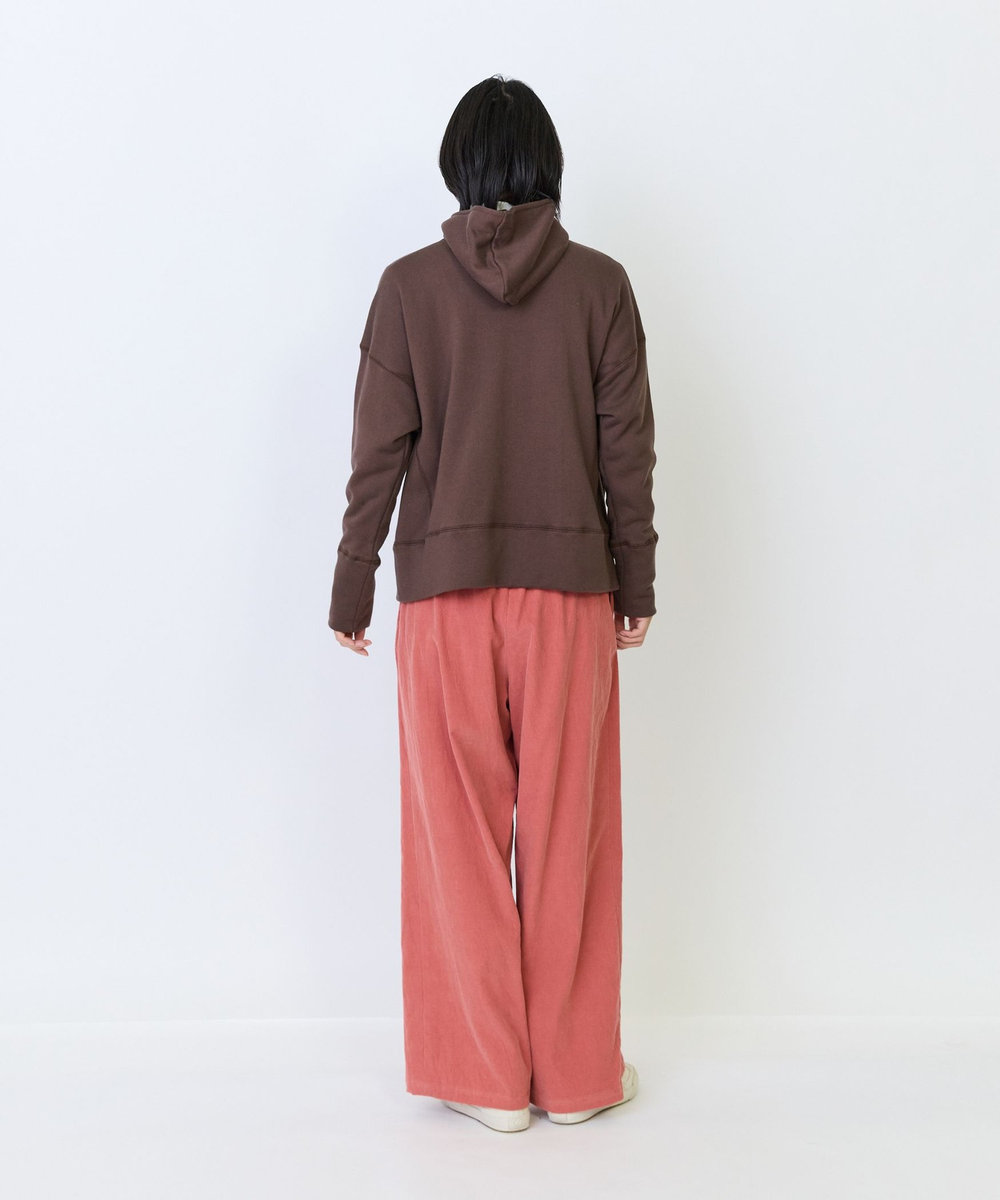 LOISIR 度詰め裏毛ジップフーディ ブラウン