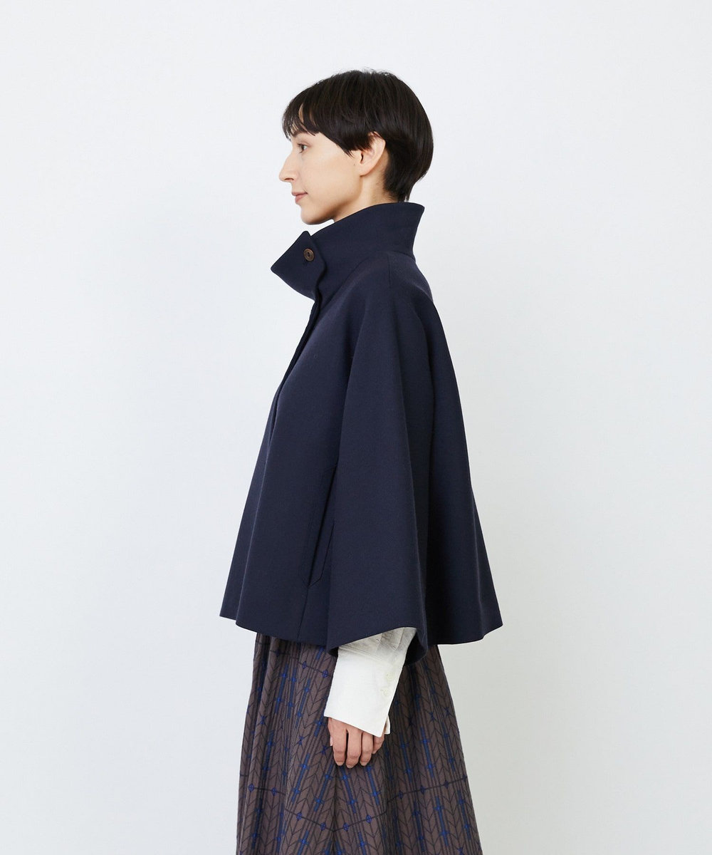 LOISIR Aラインショートジャケット ネイビー