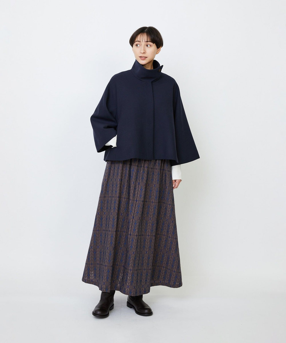 LOISIR Aラインショートジャケット ネイビー