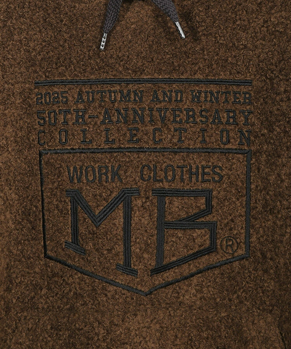 MEN'S BIGI 【50th Anniv . 菊池武夫】WOOL BOA HOODIE ブラウン