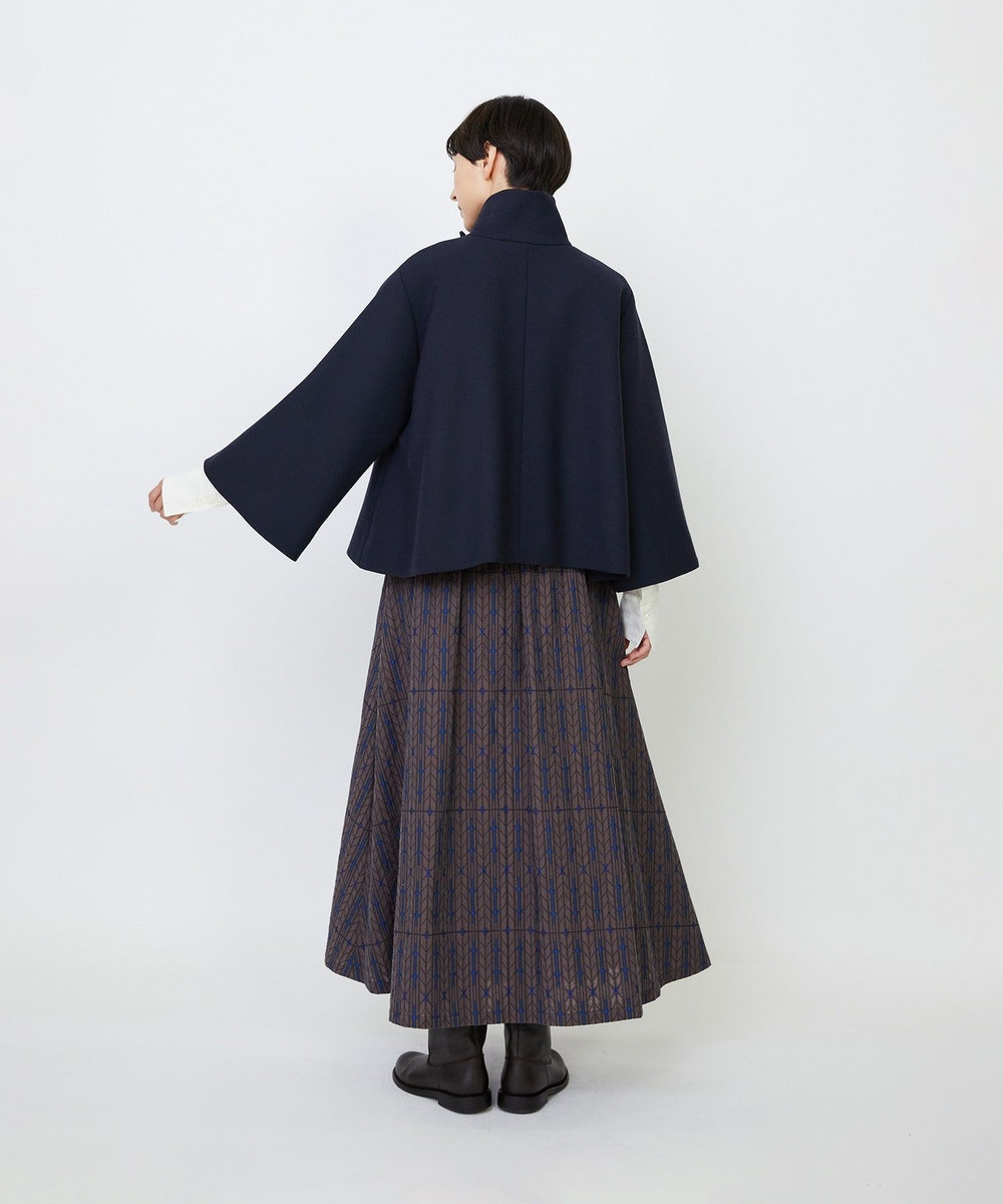 LOISIR Aラインショートジャケット ネイビー