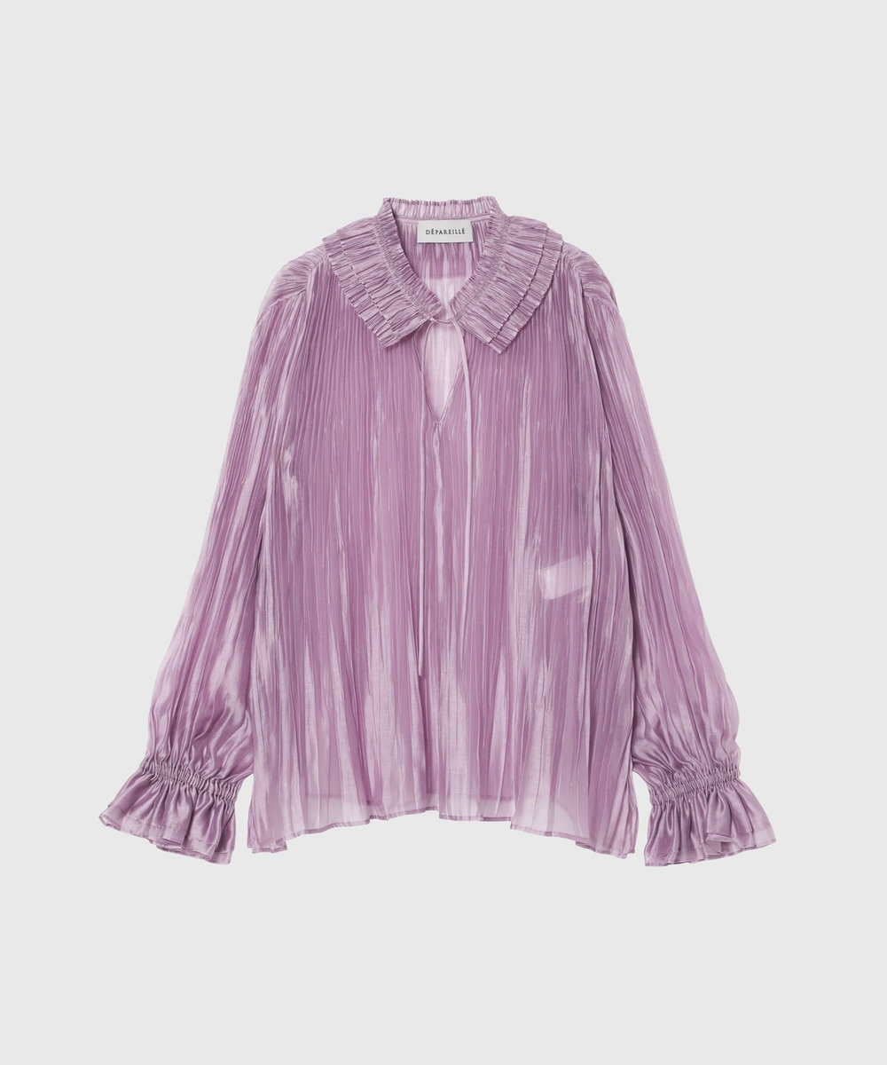 DÉPAREILLÉ TENCEL ORGANDY PLEATS BLOUSE / テンセルオーガンジープリーツブラウス ピンク