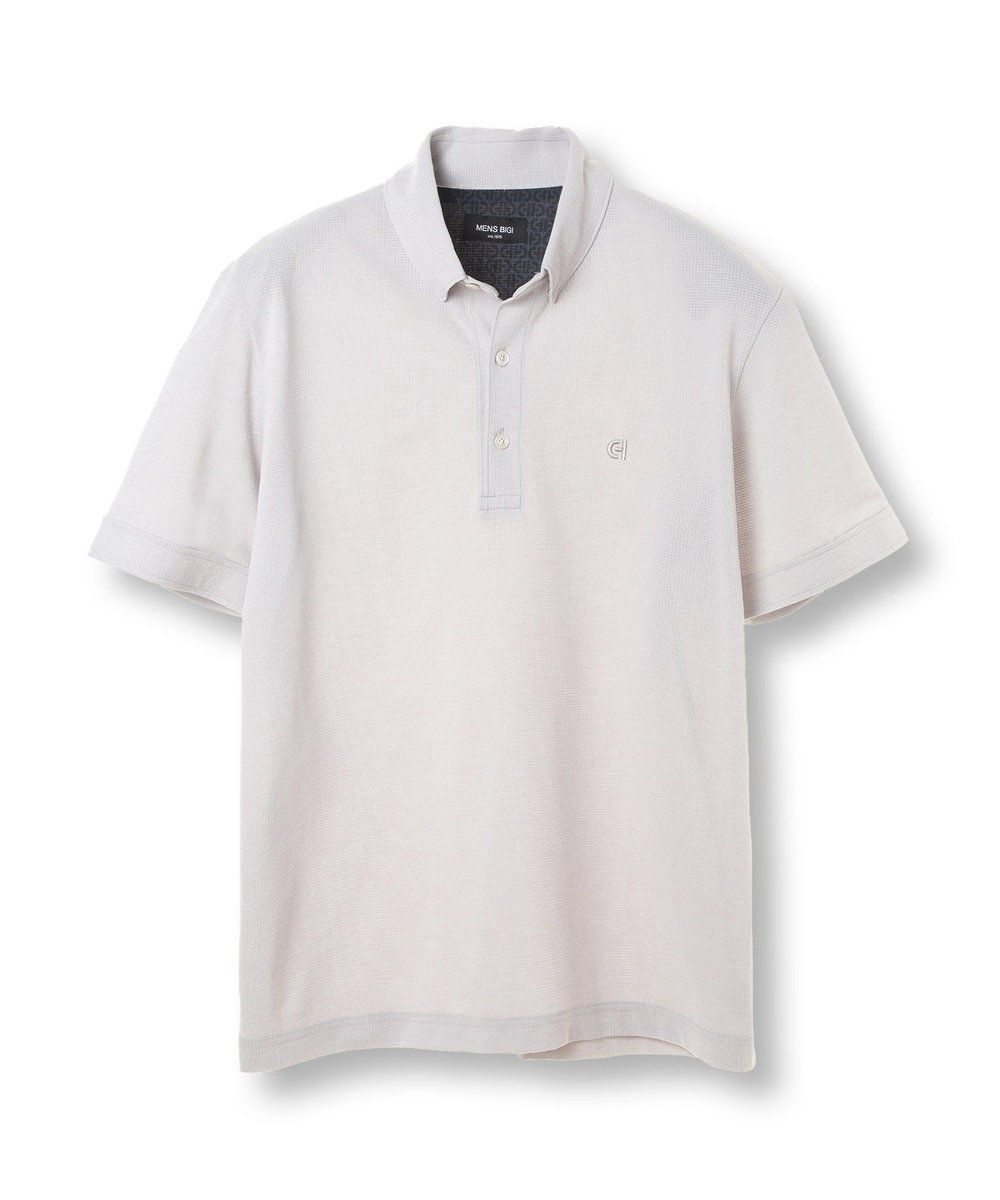 MEN'S BIGI  【COLE HAAN/コール ハーン】別注 メッシュジャージ素材ポロシャツ<吸水速乾><2WAYストレッチ> グレー