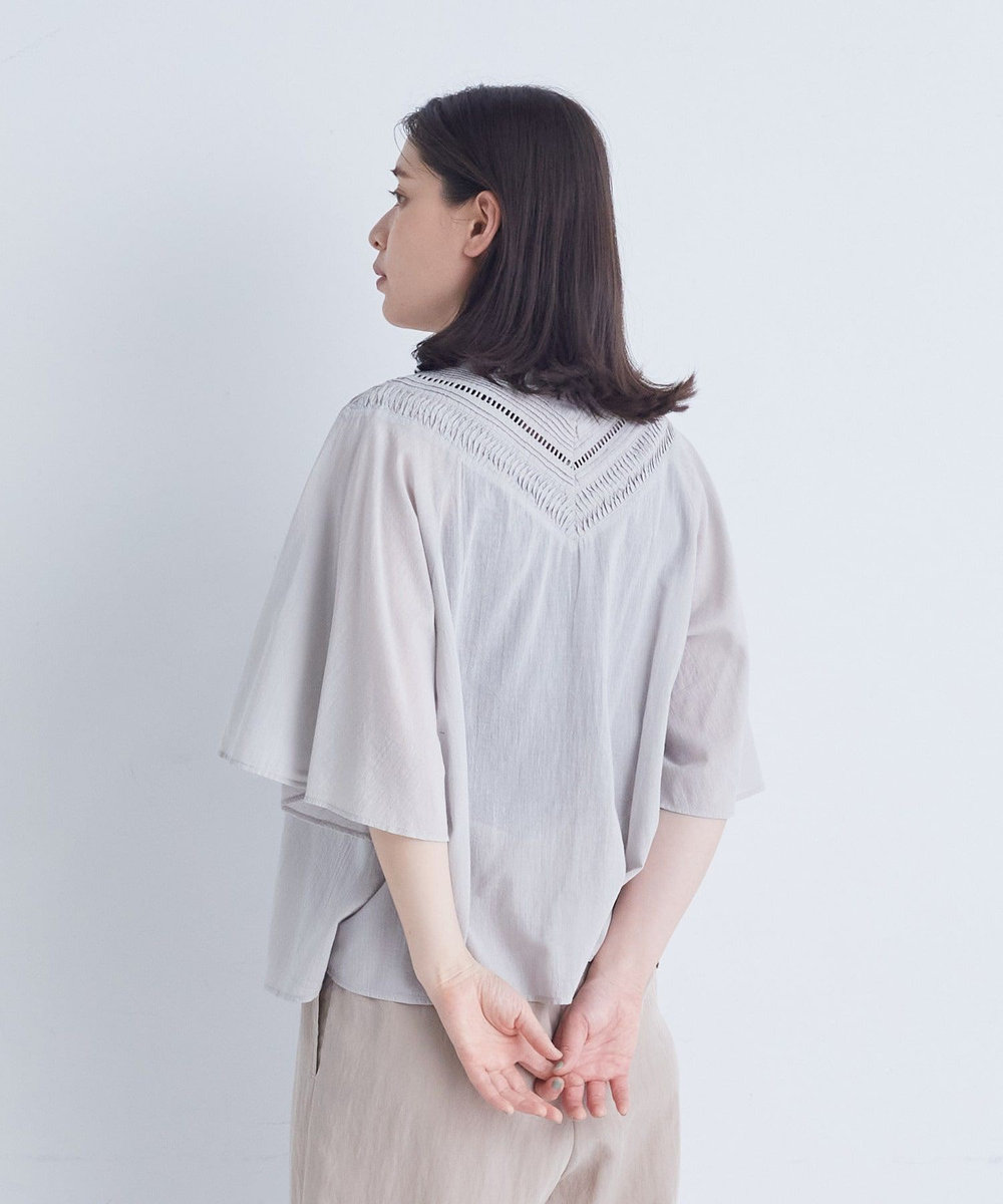 ADIEU TRISTESSE インドフィッシュボーンブラウス グレー