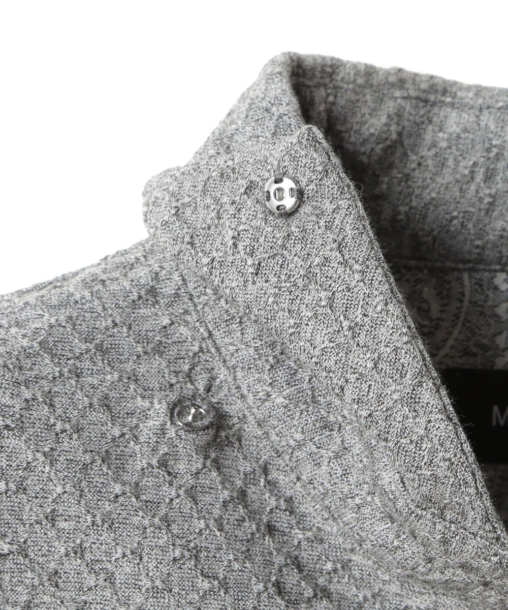 MEN'S BIGI シャーリングジャカードポロシャツ グレー