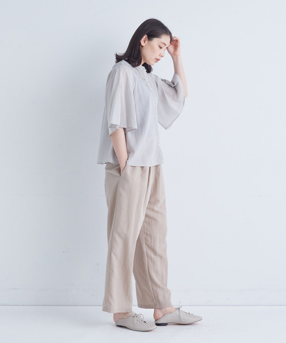ADIEU TRISTESSE インドフィッシュボーンブラウス グレー