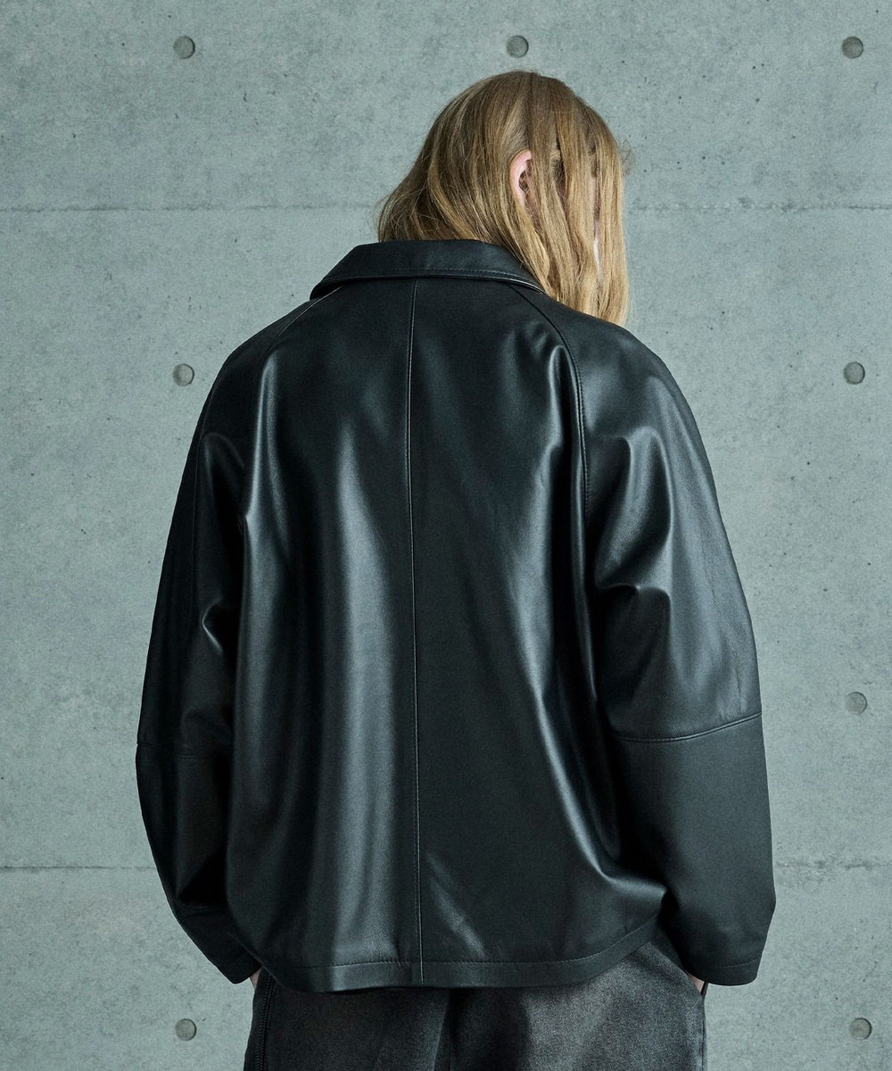 MEN'S BIGI シープレザーブルゾン ブラック