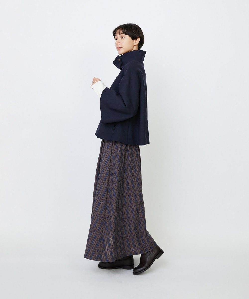 LOISIR Aラインショートジャケット ネイビー