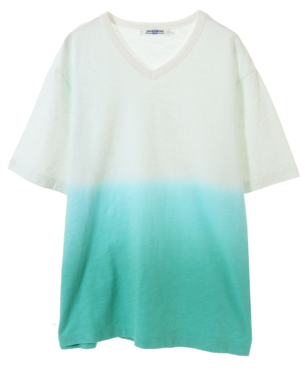 UNION STATION 20/-スラブ天竺段染めＴシャツ グリーン