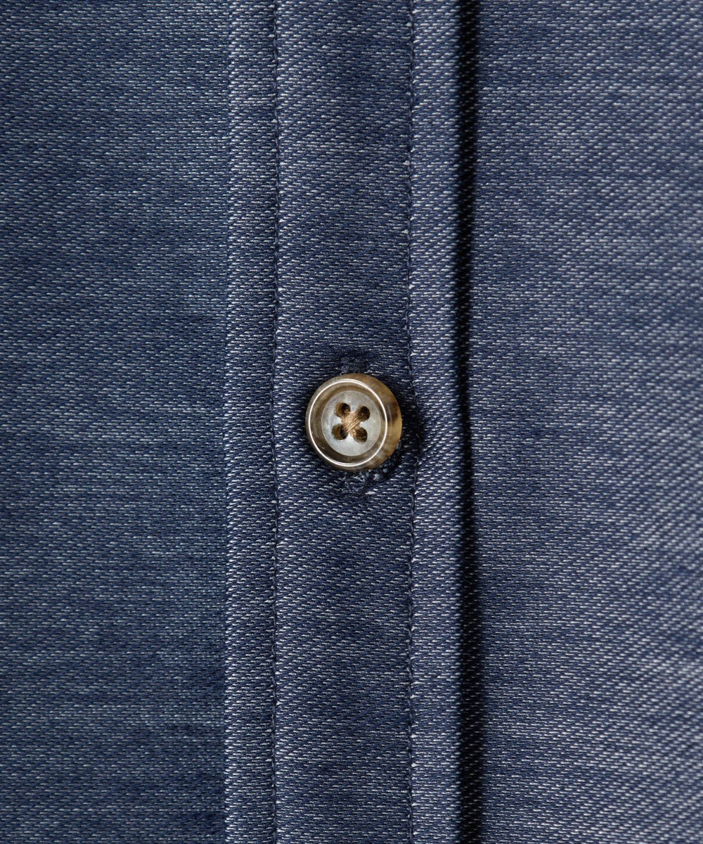 MEN'S BIGI デニムジャージ シャツブルゾン＜ストレッチ＞ ネイビー