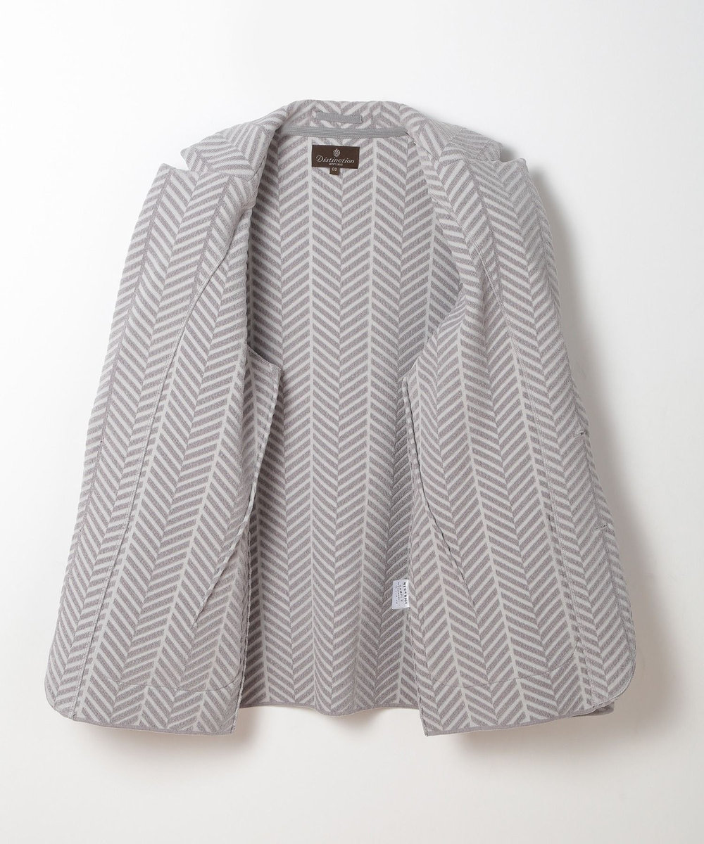 MEN'S BIGI ヘリンボーンニットジャケット グレー