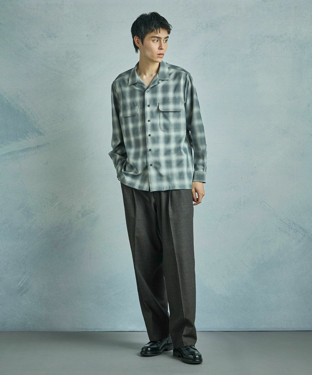 MEN'S BIGI ダブルポケットオンブレーチェックシャツ＜ストレッチ＞ グレー系その他