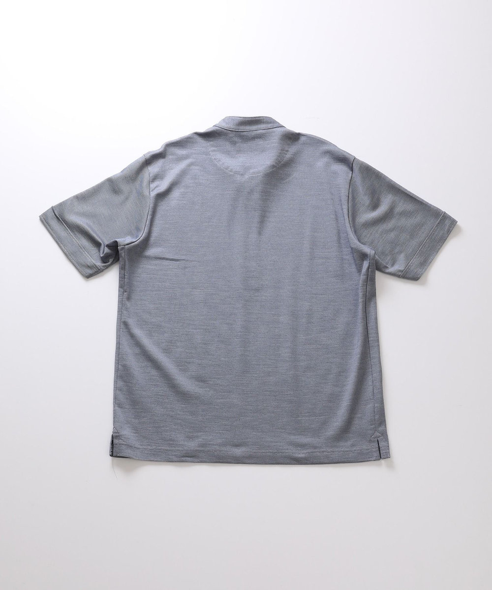 MEN'S BIGI <COOL MAX>バンドスキッパーポロシャツ ブルー