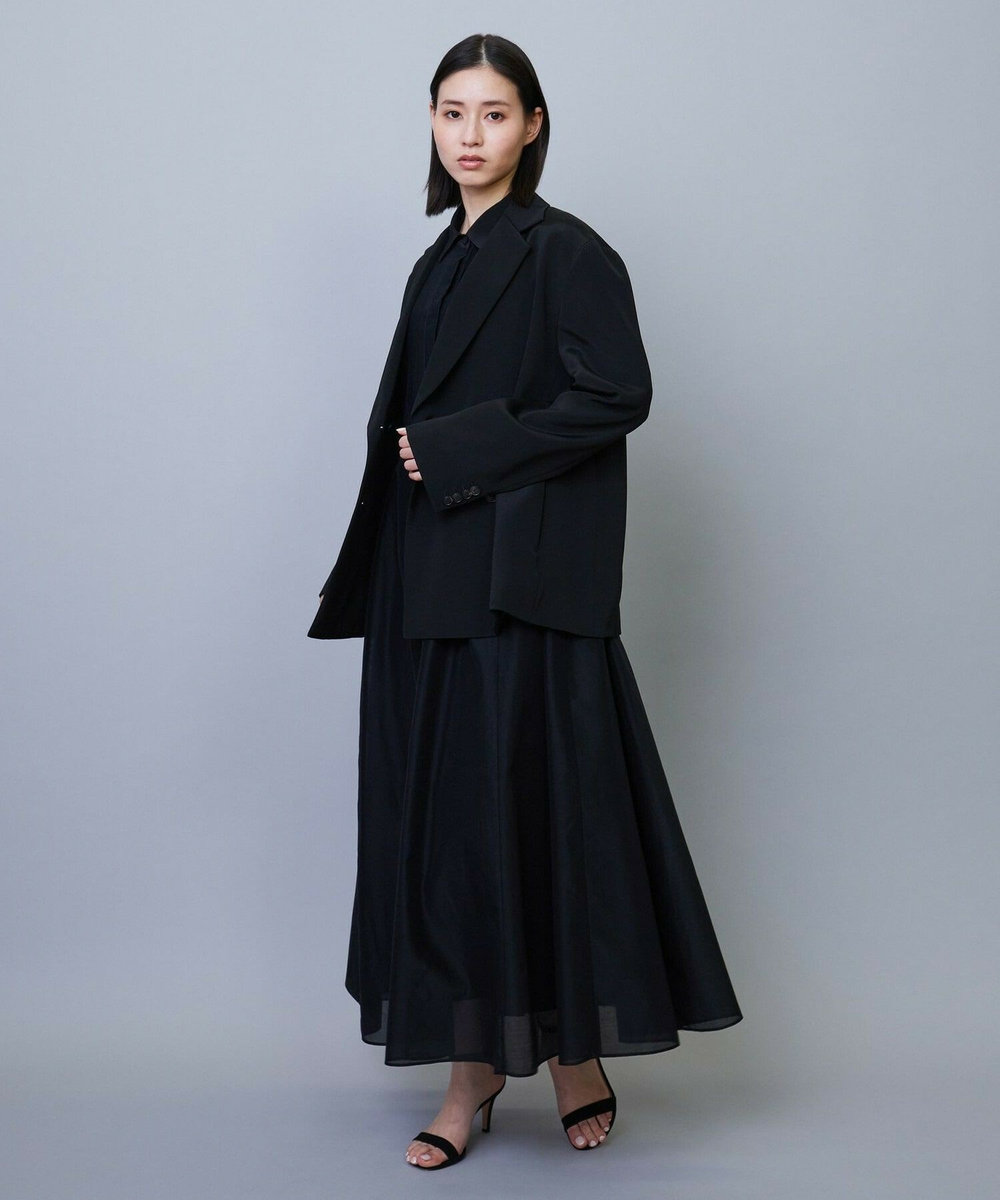 L'EQUIPE COUTURIER シルクダブルブレストジャケット ブラック
