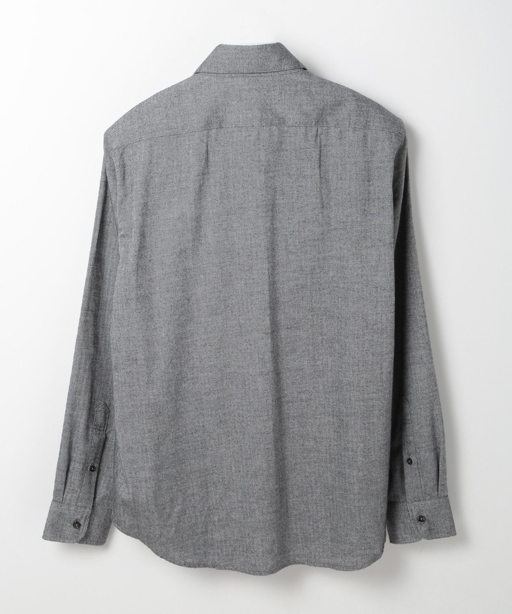MEN'S BIGI コットンカシミアヘリンボーンシャツ ブラック