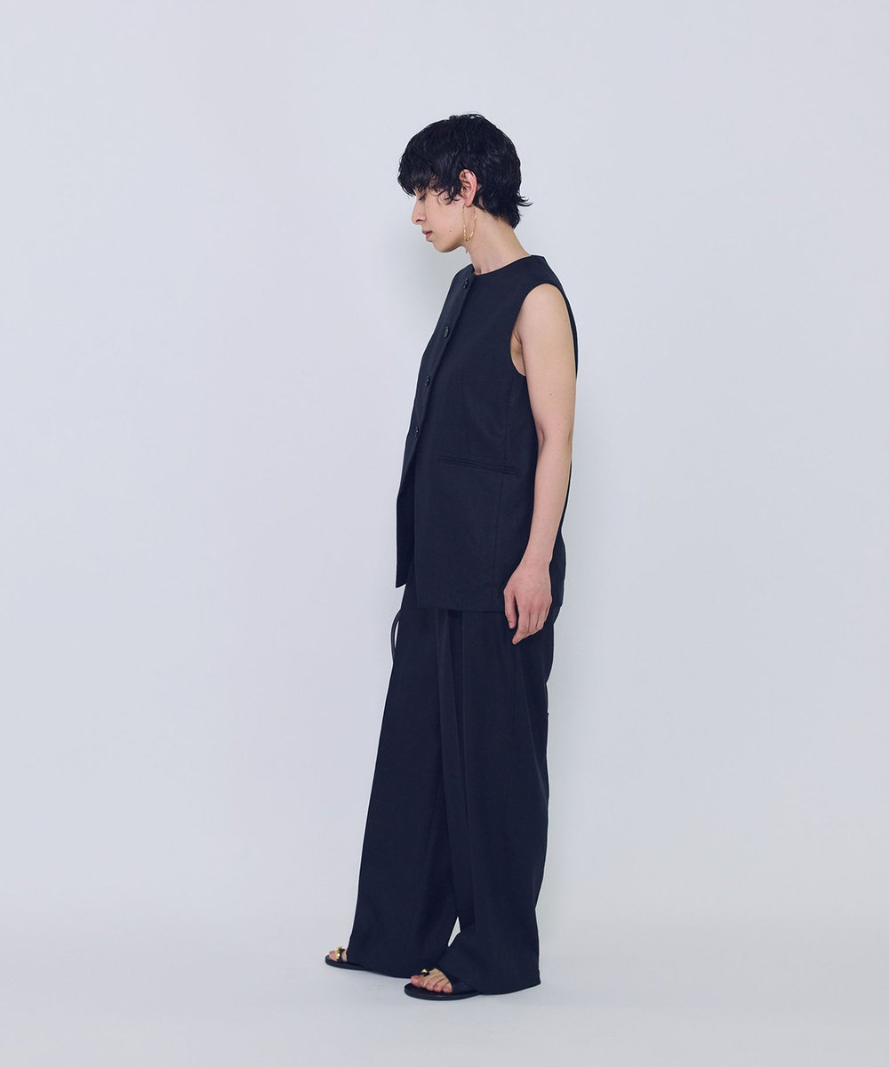 1er Arrondissement リネンペーパーヤーンへリンボンジレ ブラック