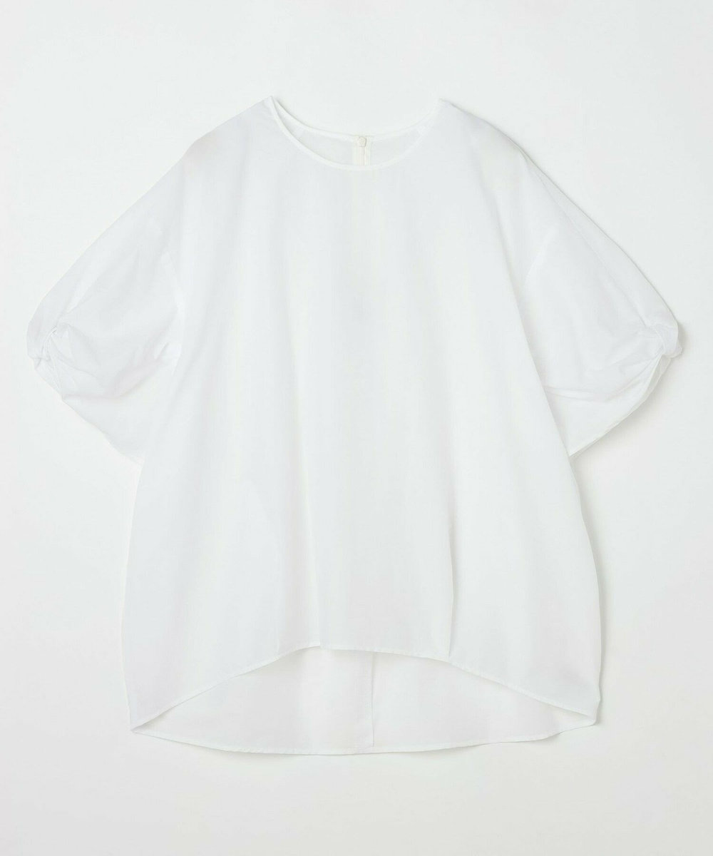 feerique Lサイズ（大きいサイズ） 【大きいサイズ】feerique　ナイロンコットンタフタコクーンシルエットブラウス ホワイト