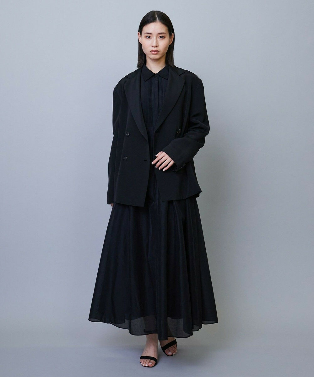 L'EQUIPE COUTURIER シルクダブルブレストジャケット ブラック