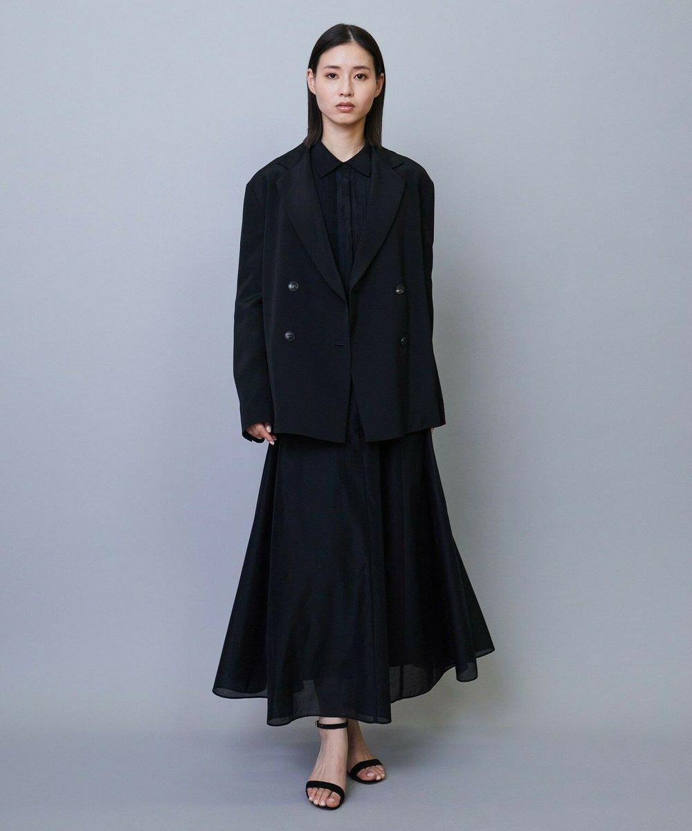 L'EQUIPE COUTURIER シルクダブルブレストジャケット ブラック