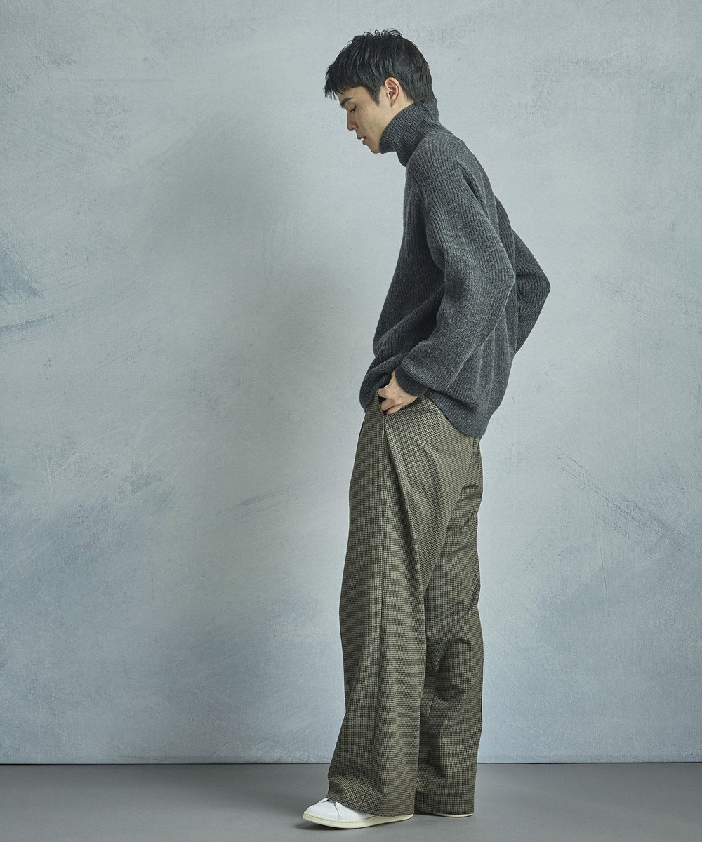 MEN'S BIGI 【50th Anniv . 菊池武夫】5G TURTLENECK KNIT チャコールグレー