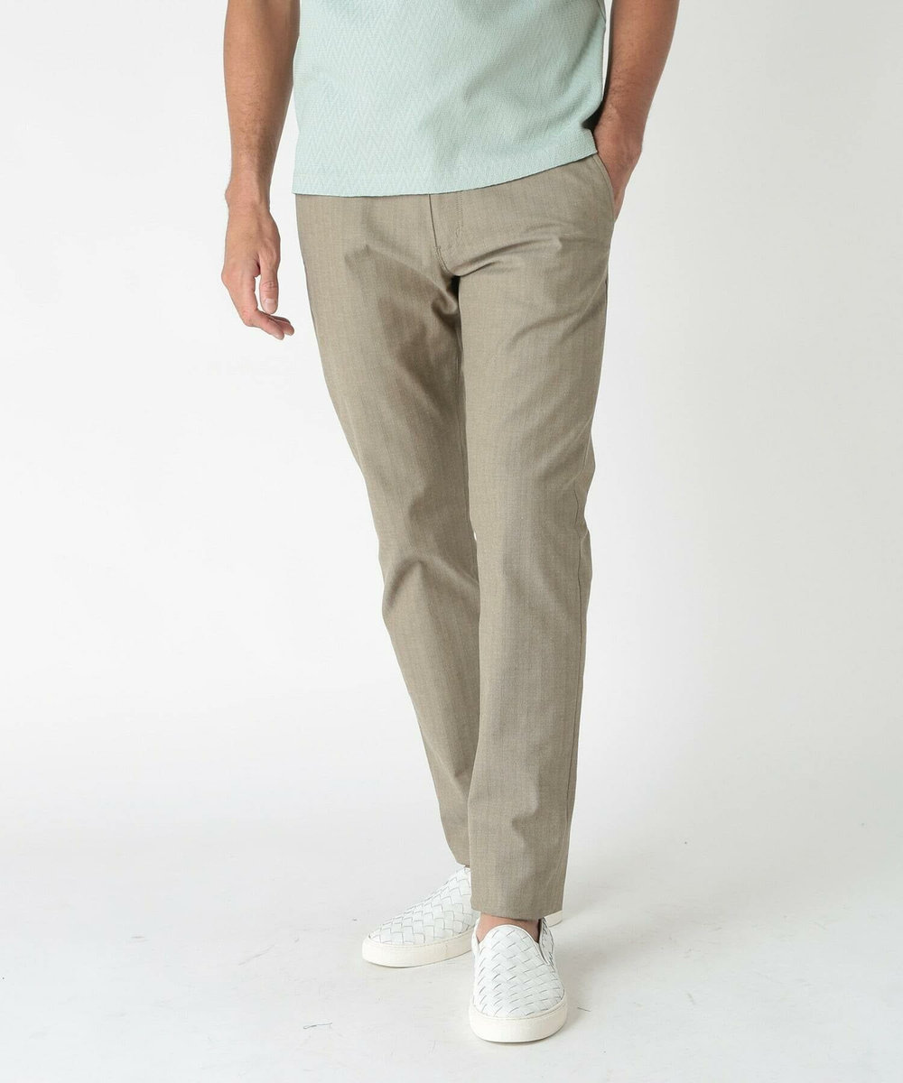 MEN'S BIGI シャドーヘリンボーンストレッチパンツ ベージュ