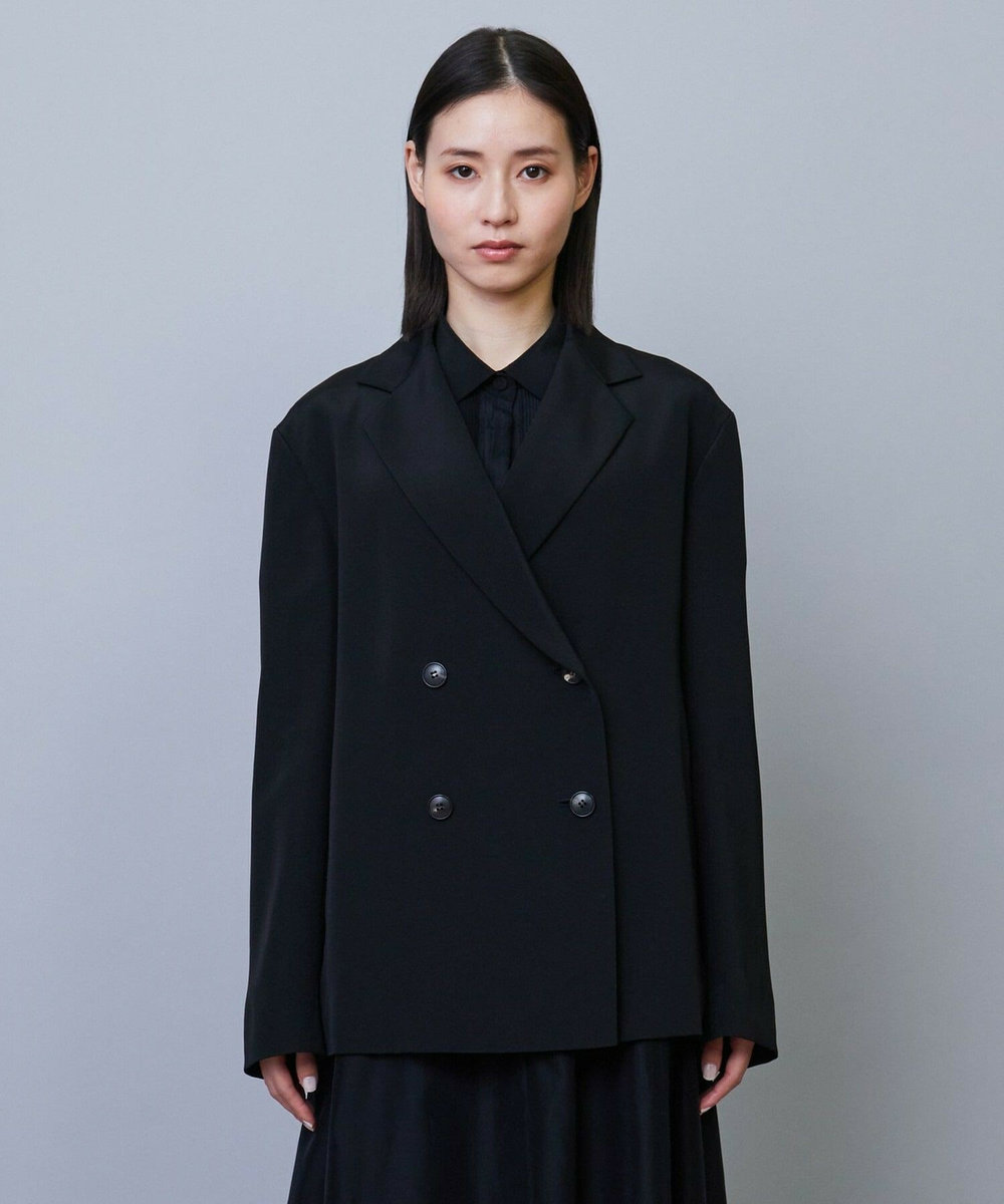 L'EQUIPE COUTURIER シルクダブルブレストジャケット ブラック