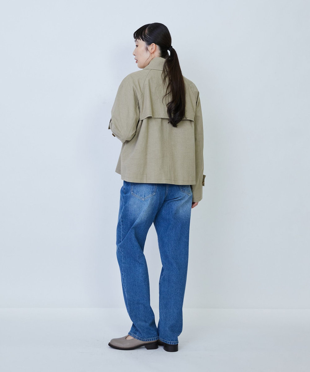 LOISIR グランジコットンポプリンショートトレンチ ベージュ