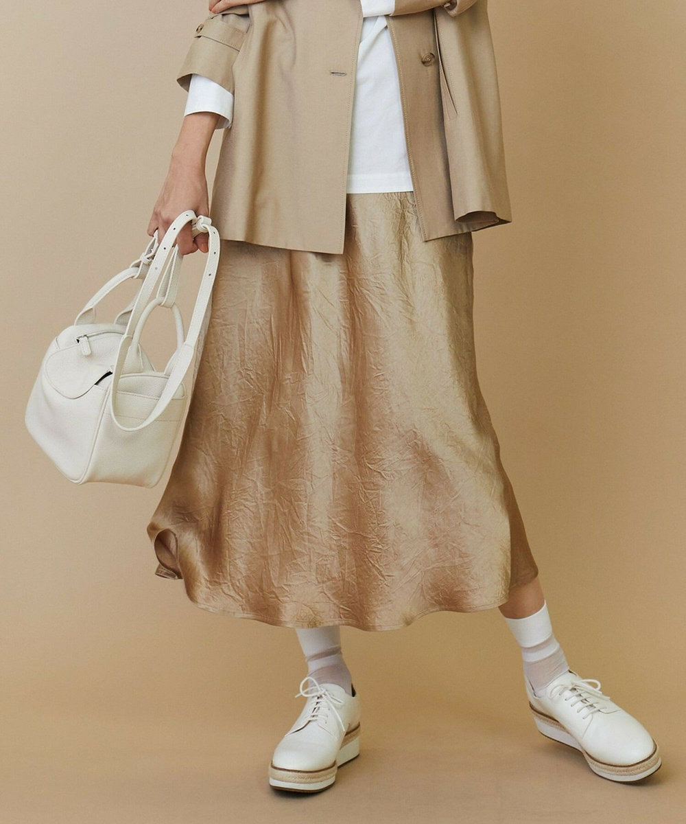 L'EQUIPE ヴィンテージサテンスカート ベージュ