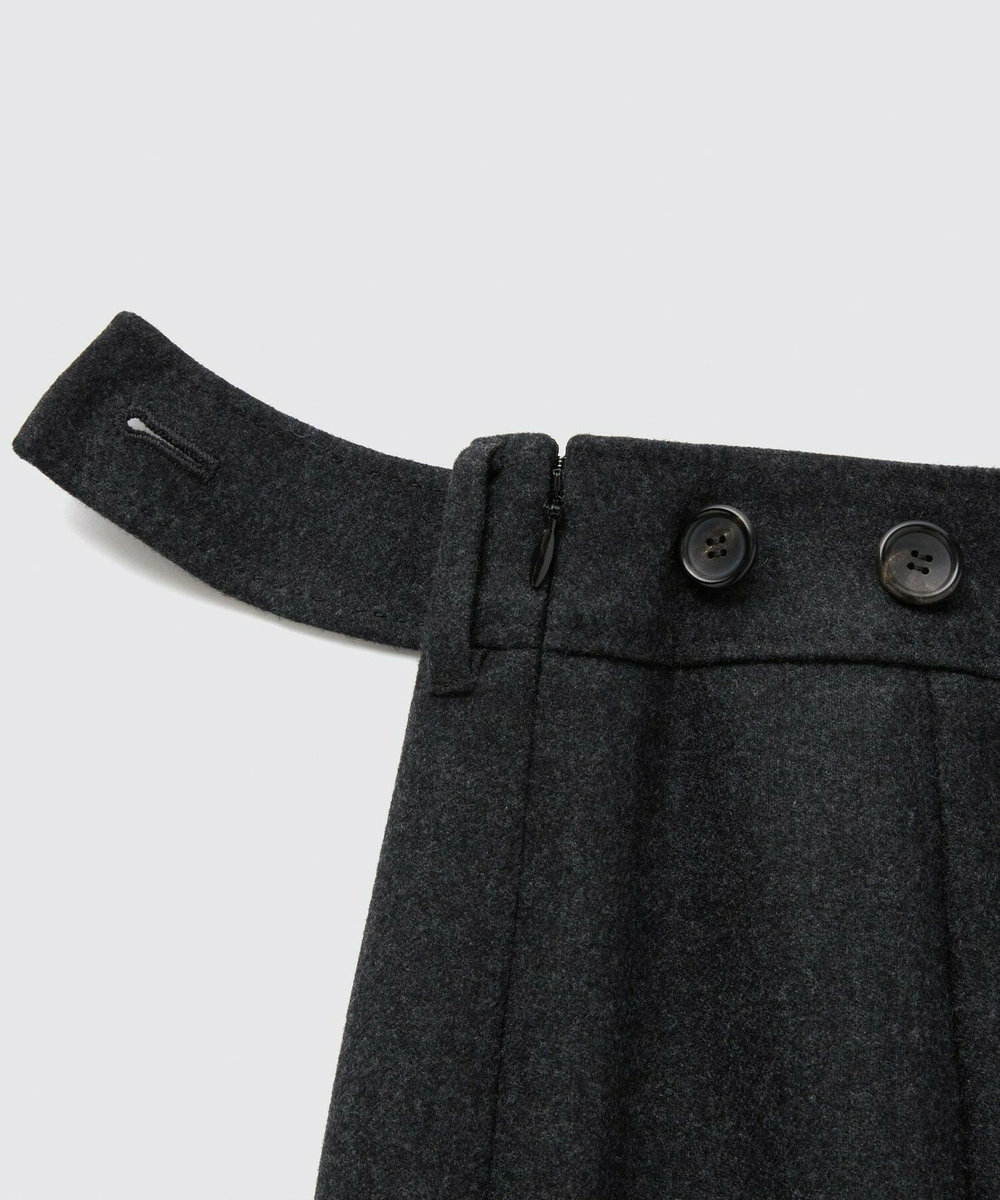 L'EQUIPE COUTURIER ウールカシミヤスカート チャコールグレー