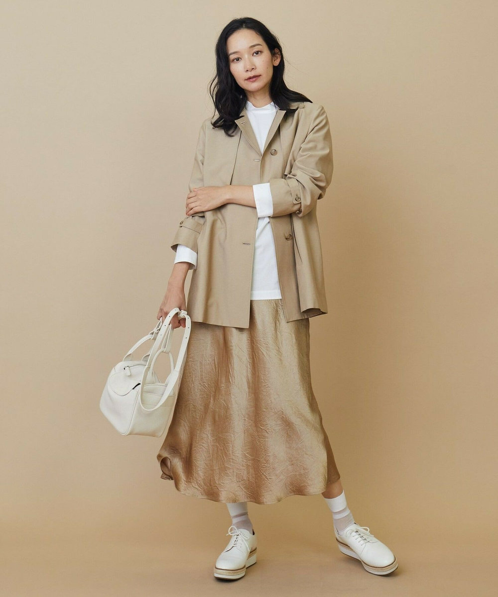 L'EQUIPE ヴィンテージサテンスカート ベージュ