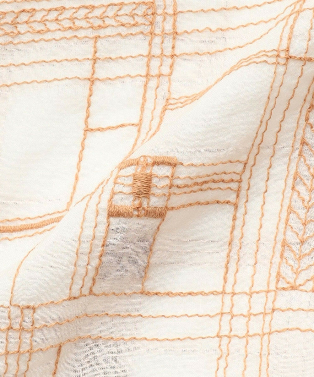 LOISIR 【2WAY】コットンボイルオリジナル柄刺繍ワンピース ホワイト系その他
