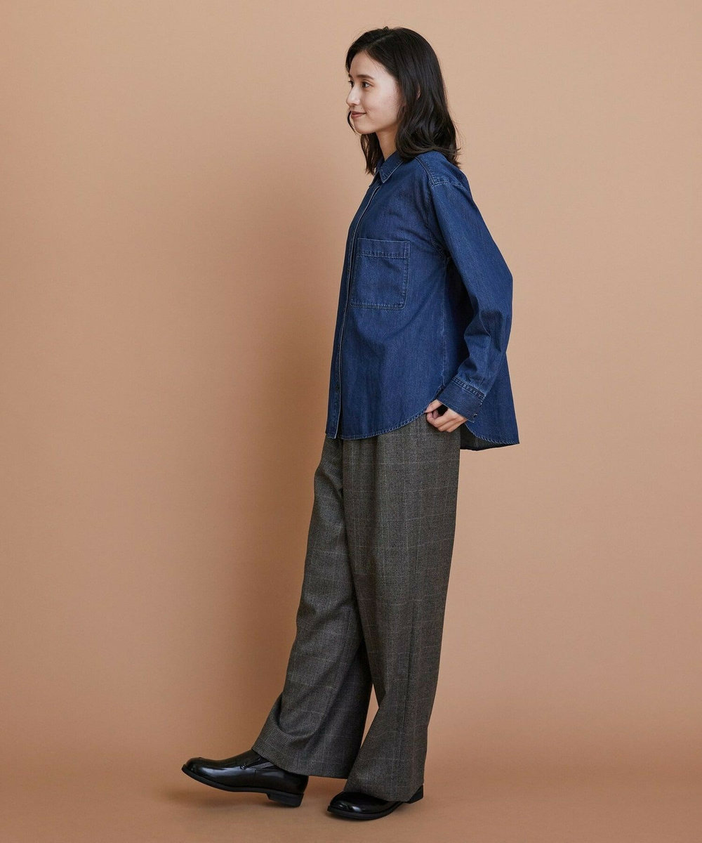 L'EQUIPE Lサイズ（大きいサイズ） 【大きいサイズ】ウールサキソニーストレートパンツ チェック
