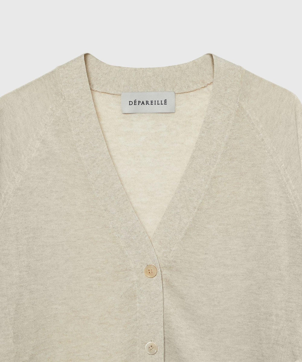 DÉPAREILLÉ 	SHEER LAME CARDIGAN / シアーラメカーディガン ベージュ