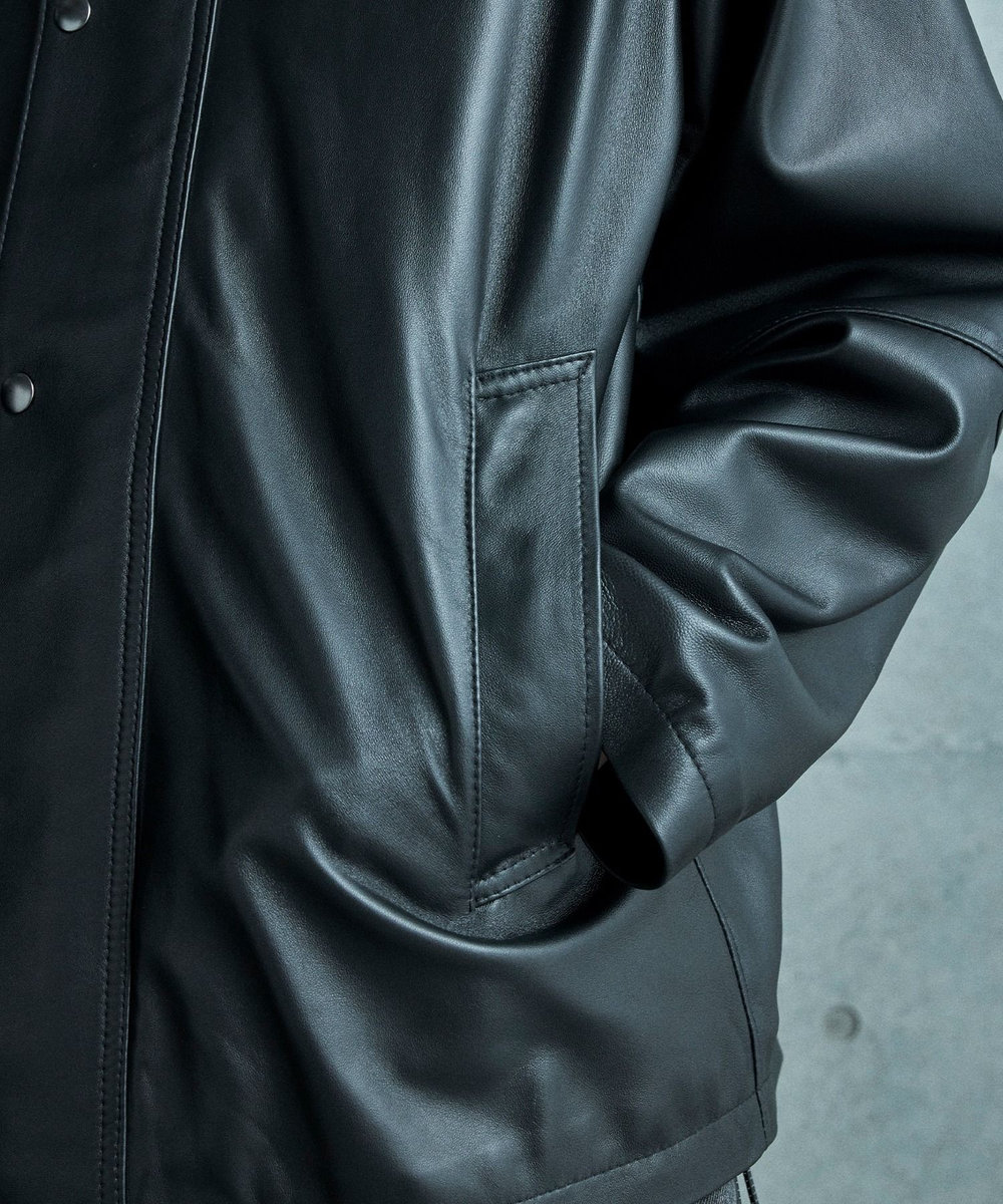 MEN'S BIGI シープレザーブルゾン ブラック