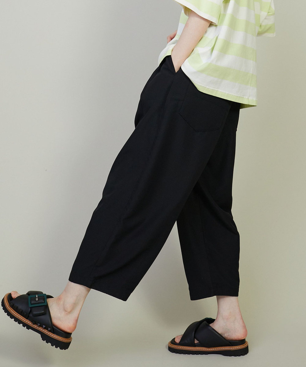 FRAPBOIS ワッフルーザー テーパードパンツ ブラック