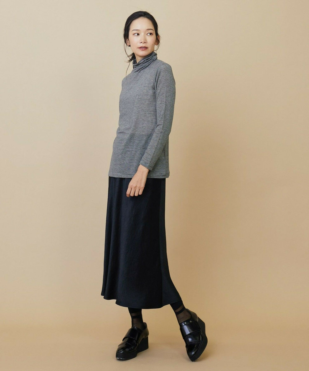 L'EQUIPE ヴィンテージサテンスカート ブラック