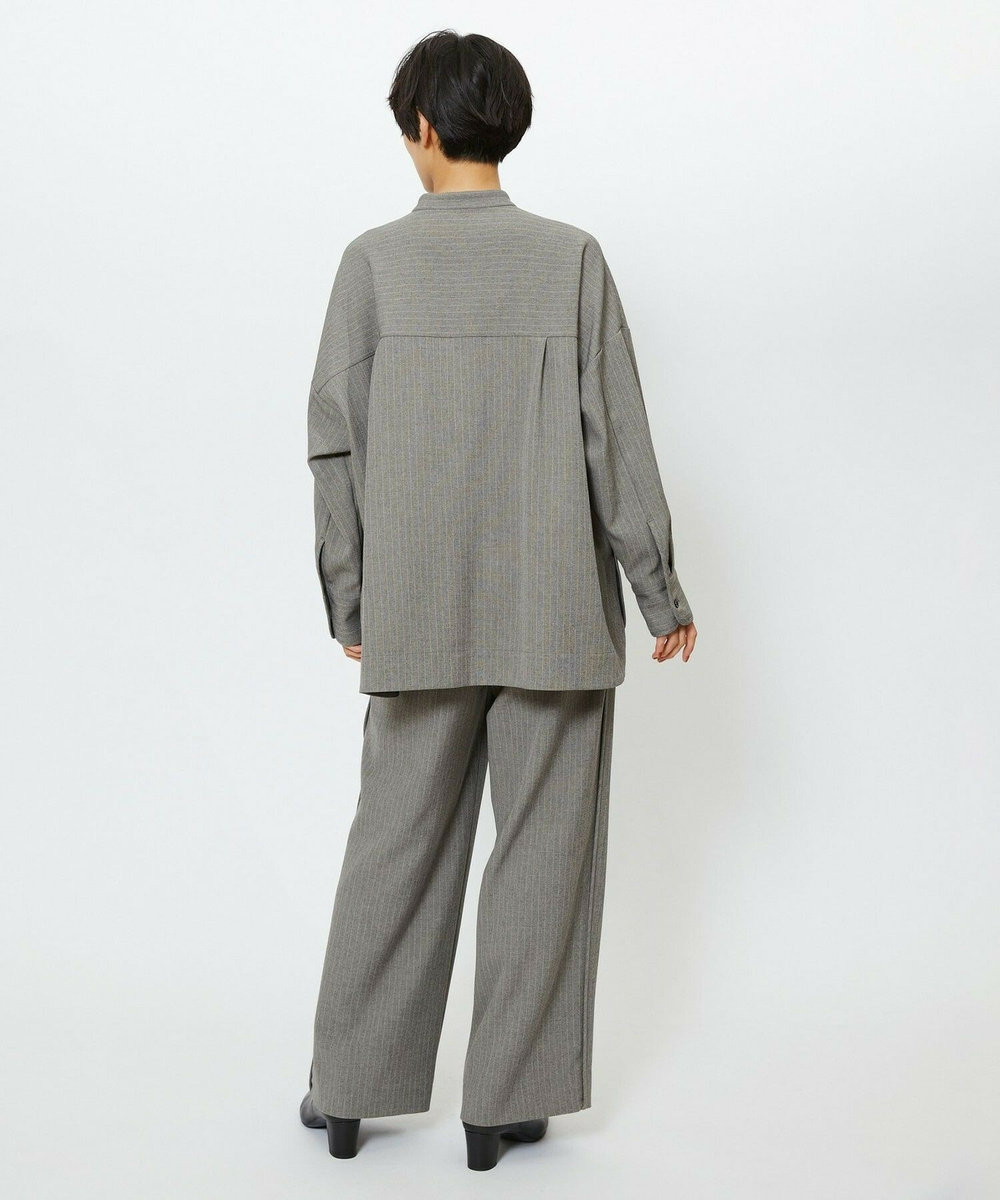 feerique feerique ウールライクストライプワイドパンツ ブラウン