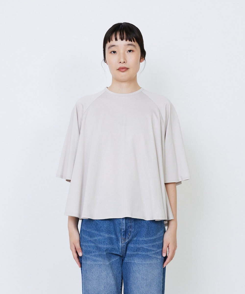 LOISIR オーガニックコットン天竺Aラインプルオーバー グレー