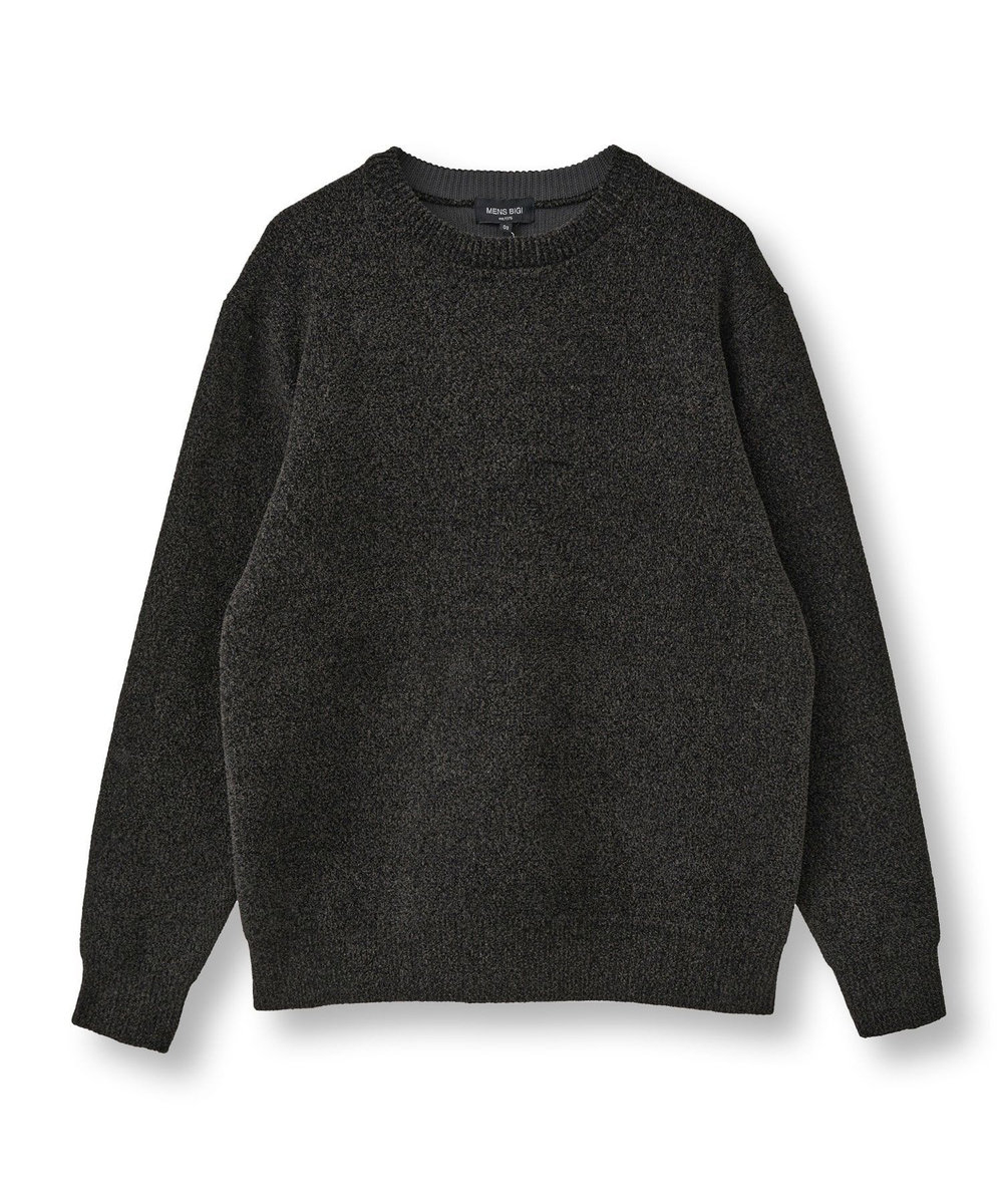 MEN'S BIGI メランジ調モールニット ブラック系その他