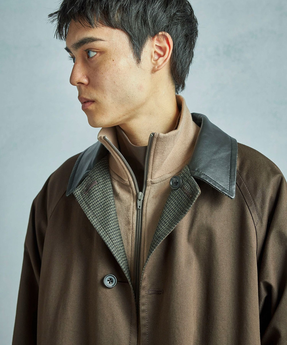 MEN'S BIGI 【50th Anniv . 中田 慎介】 SUEDE LIKE/HOUND’S TOOTH TRACK JACKET ベージュ