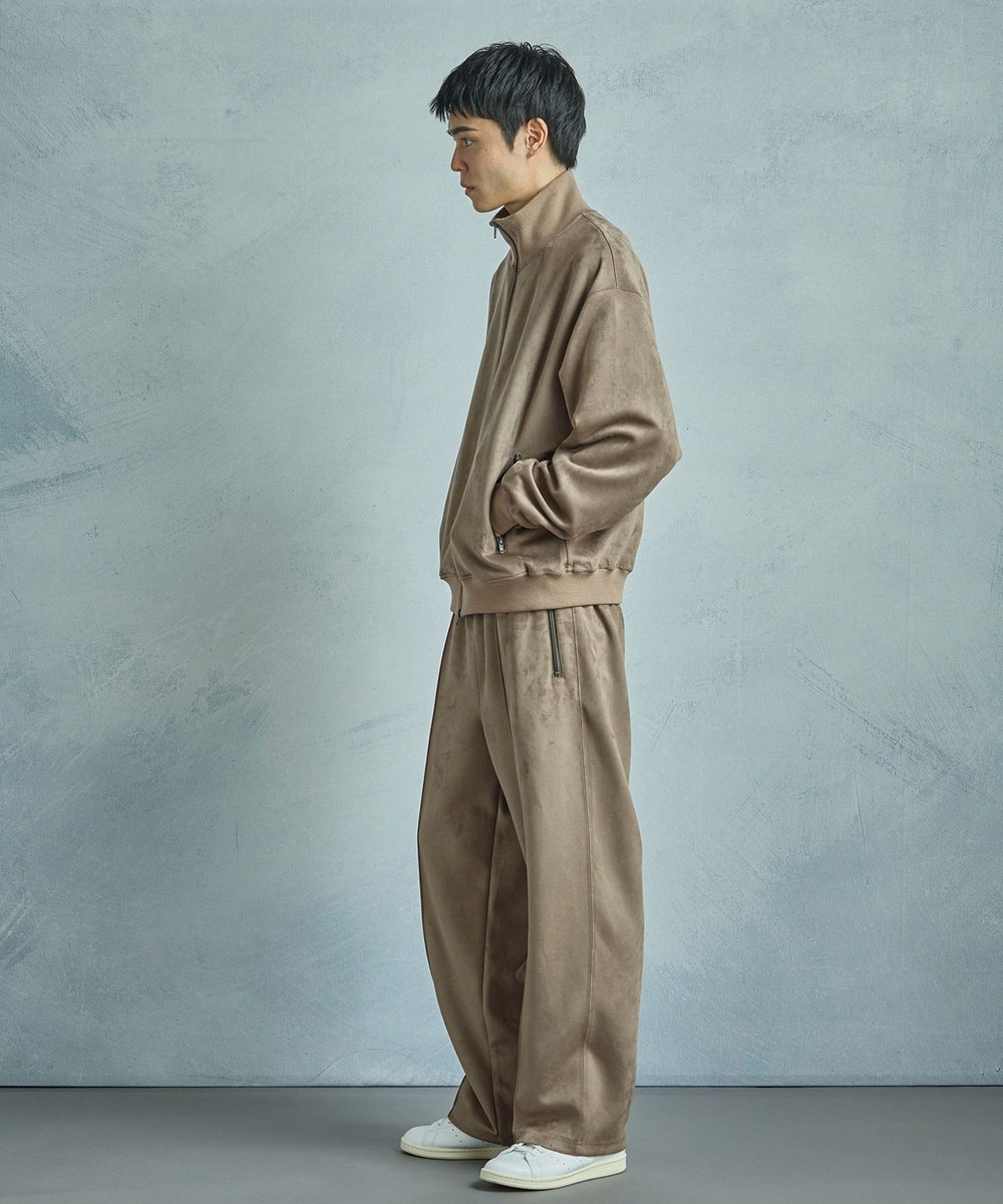 MEN'S BIGI 【50th Anniv . 中田 慎介】 SUEDE LIKE/HOUND’S TOOTH TRACK JACKET ベージュ
