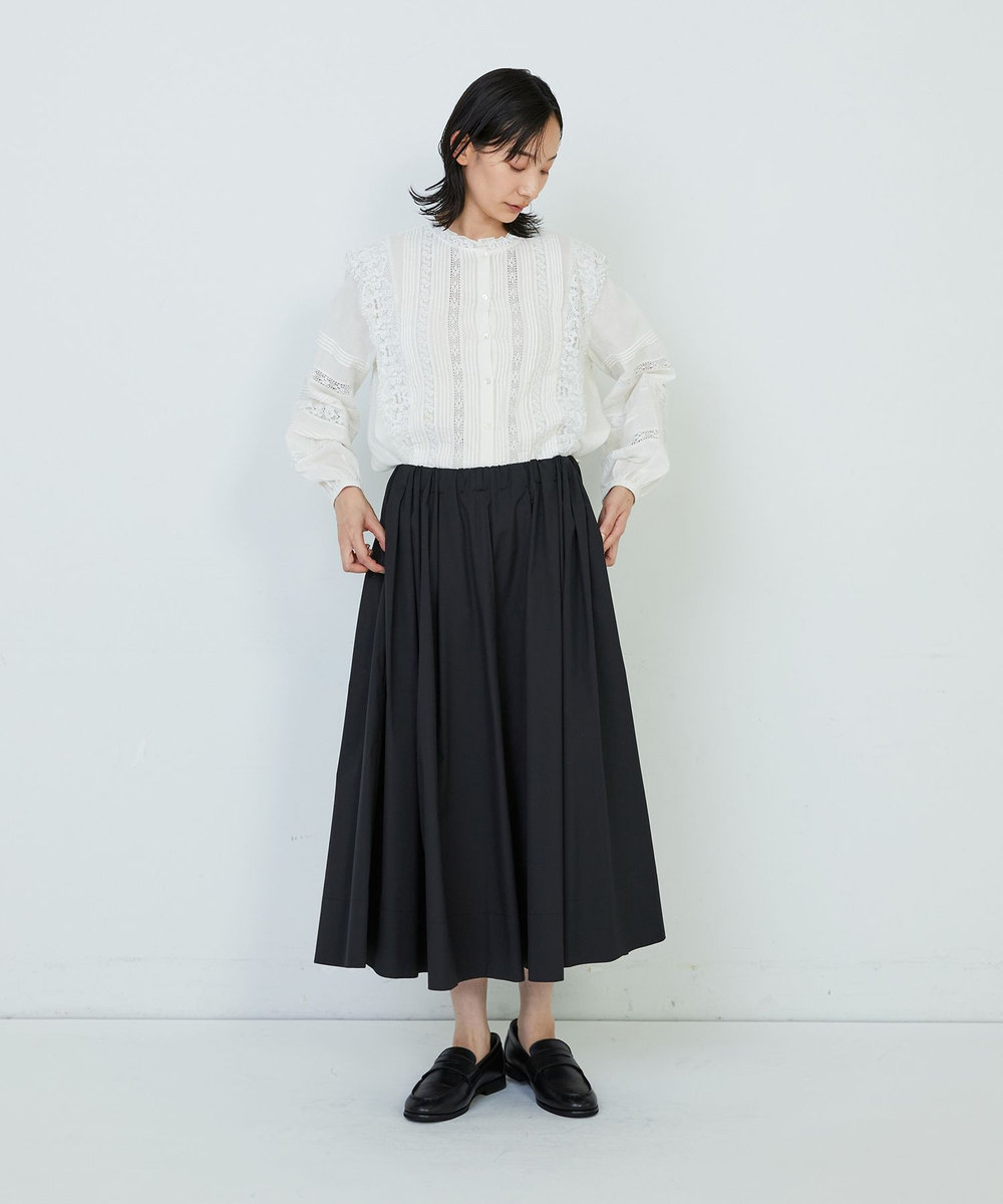 ADIEU TRISTESSE ◆切り替えギャザースカート ブラック